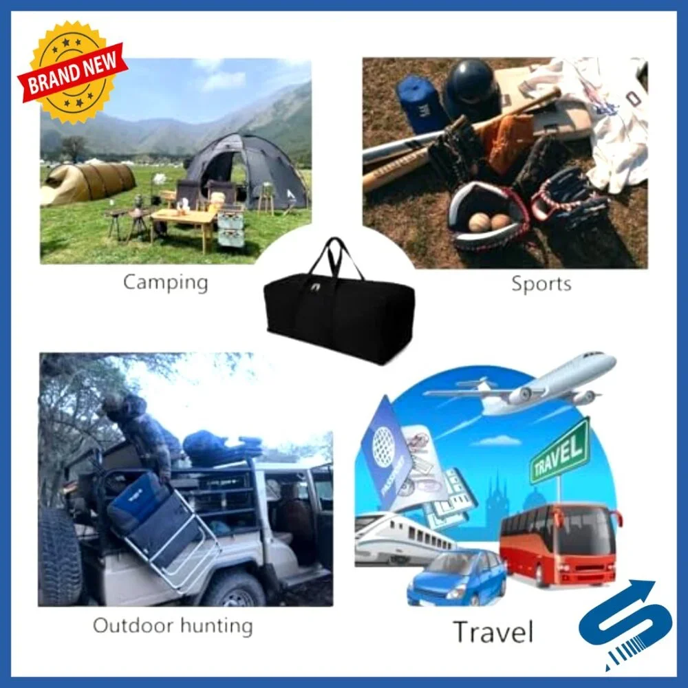 Heavy Duty Canvas Duffle Bag Large Capacity Travel Camping Sports Equipment